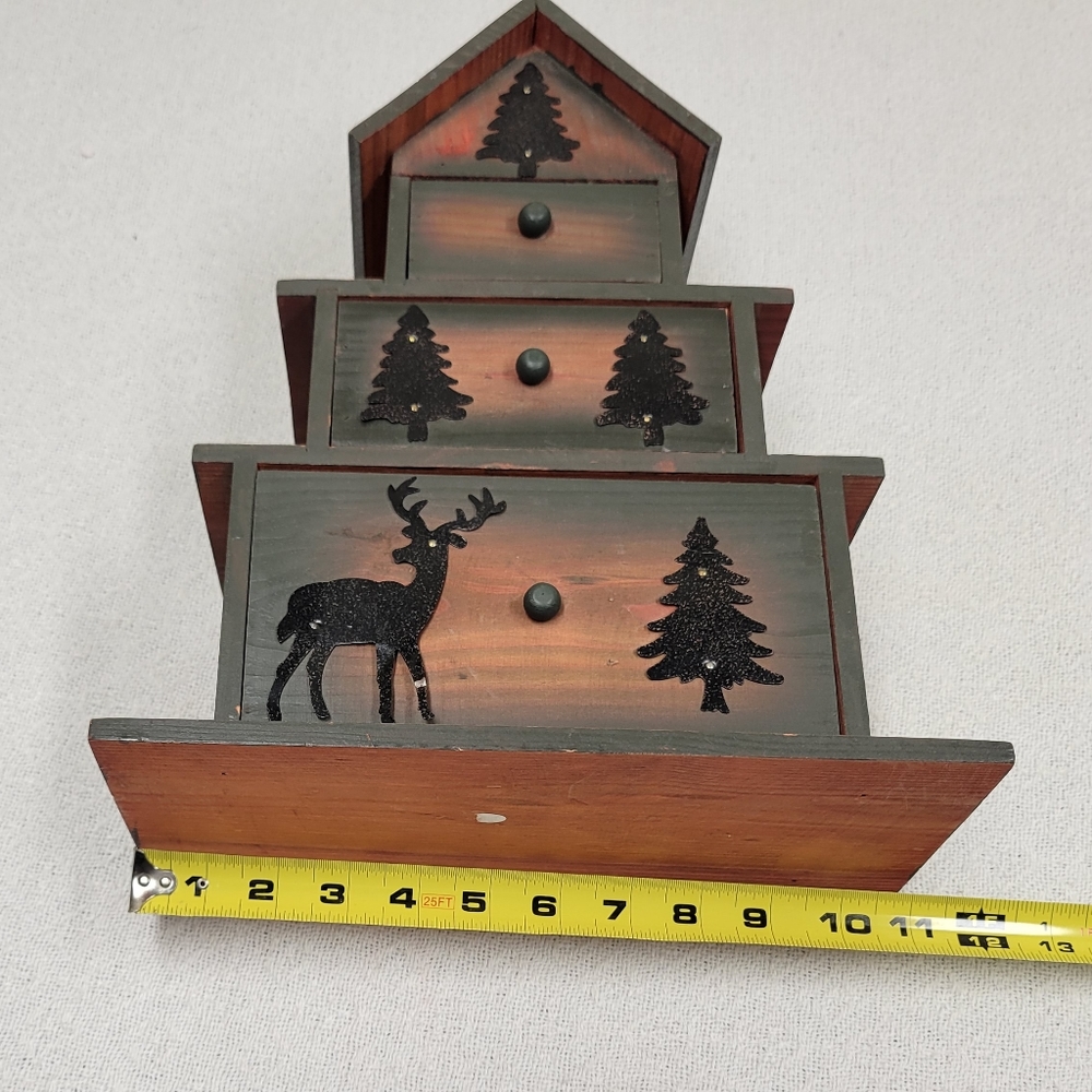 Deer and Pine Trees Cottage Cabinet - Picture 5 of 8